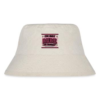 Nicht böse, Ehrlich – Frecher Spruch Geschenk - Stanley/Stella recycelter Bucket Hat - Naturweiß - Vorne