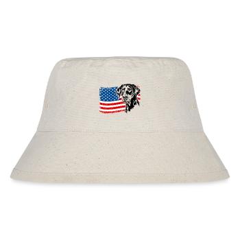 Dobermann Amerika Fahne Hunde Dobie Wilsigns - Stanley/Stella recycelter Bucket Hat - Naturweiß - Vorne