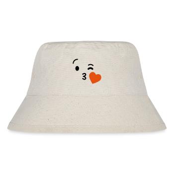 Emoji Kuss Herz Liebe Emoji - Stanley/Stella recycelter Bucket Hat - Naturweiß - Vorne