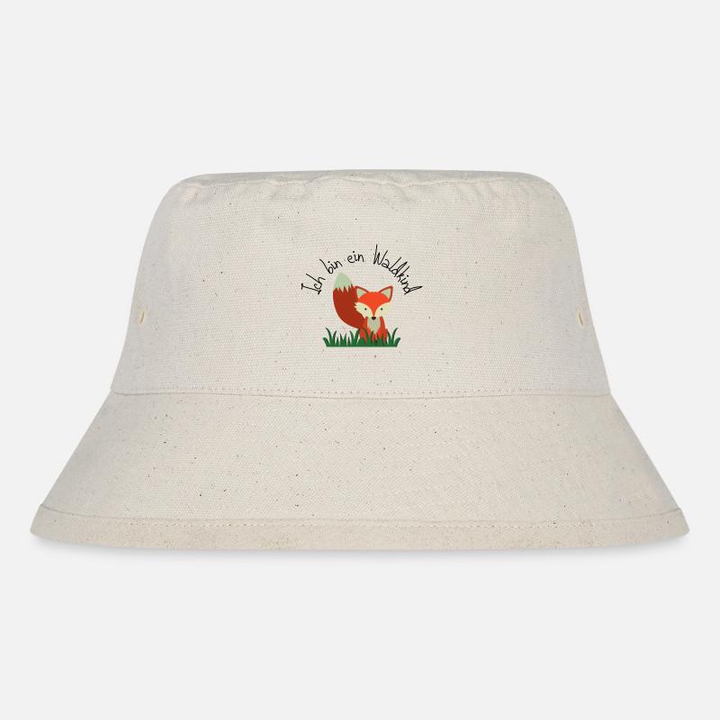 Ich bin ein Waldkind Fuchs - Stanley/Stella recycelter Bucket Hat - Naturweiß