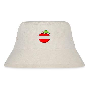 Roter Apfeltextausschnitt in Apfel - Stanley/Stella recycelter Bucket Hat - Naturweiß - Vorne