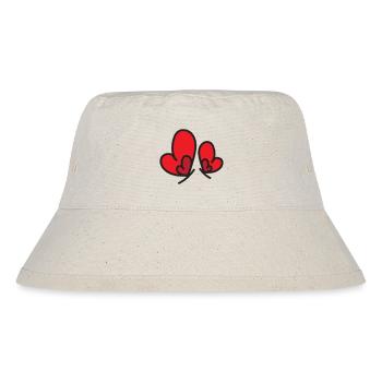 Two Red Hearts Outline - Stanley/Stella Recycled Bucket Hat - natural - Front