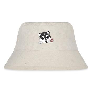 Willkommener lugender Husky-Welpe - Stanley/Stella recycelter Bucket Hat - Naturweiß - Vorne