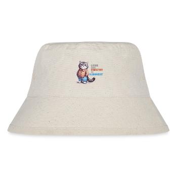 Lieber gross gemustert als kleinkariert - Cat - Stanley/Stella recycelter Bucket Hat - Naturweiß - Vorne
