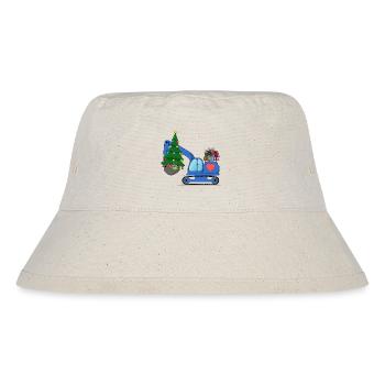 Excavator Christmas Blue - Stanley/Stella Recycled Bucket Hat - natural - Front