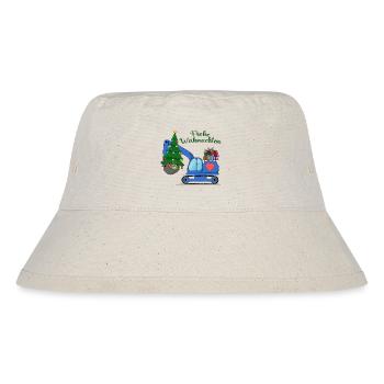 Excavator Merry Christmas Blue - Stanley/Stella Recycled Bucket Hat - natural - Front