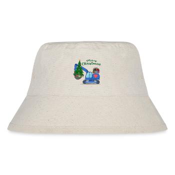Excavator Merry Christmas Blue - Stanley/Stella Recycled Bucket Hat - natural - Front