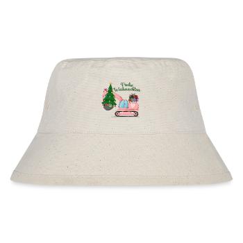 Excavator Merry Christmas Pink - Stanley/Stella Recycled Bucket Hat - natural - Front