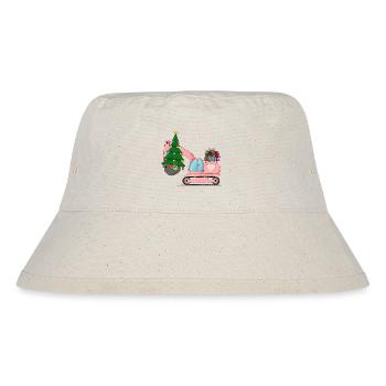 Excavator Christmas Pink - Stanley/Stella Recycled Bucket Hat - natural - Front