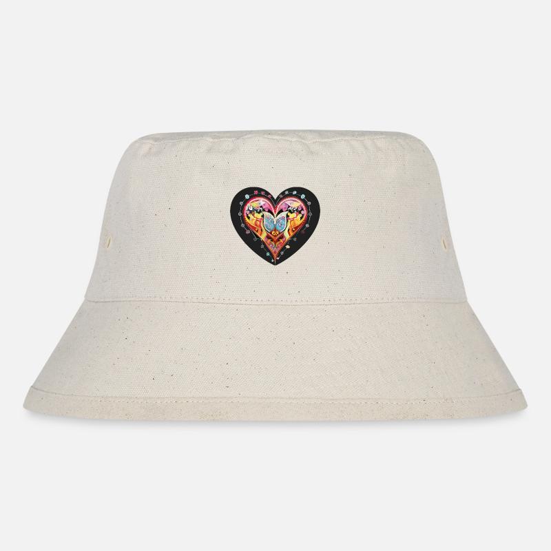 Herz_2 - Stanley/Stella recycelter Bucket Hat - Naturweiß