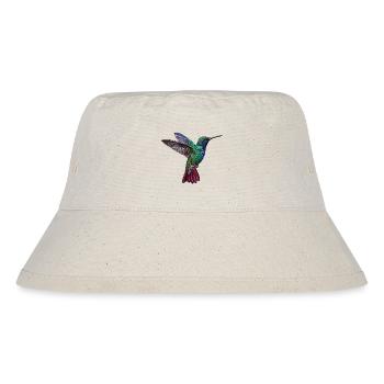 Kolibri im bestickten Look (gedruckt) - Stanley/Stella recycelter Bucket Hat - Naturweiß - Vorne