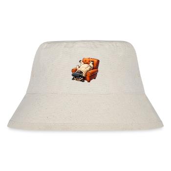 Pug with VR glasses in the armchair - Stanley/Stella Recycled Bucket Hat - natural - Front