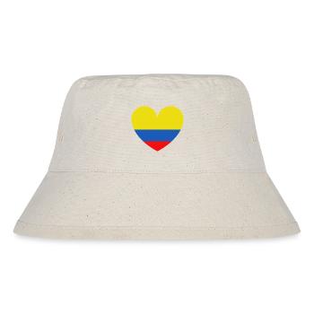 Heart Colombia-Flagge - Stanley/Stella recycelter Bucket Hat - Naturweiß - Vorne