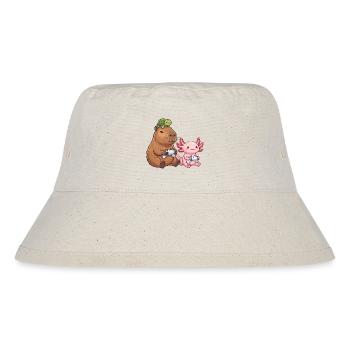 Capybara and Axolotl Gaming Funny  - Stanley/Stella Recycled Bucket Hat - natural - Front