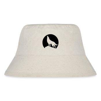 Wolf - Mond - Stanley/Stella recycelter Bucket Hat - Naturweiß - Vorne