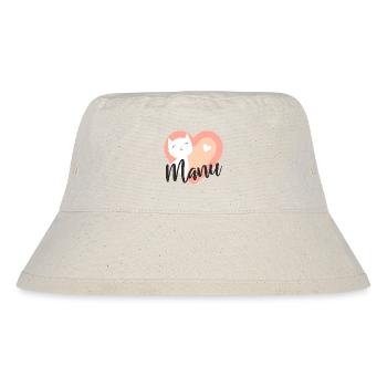 Manu Surname First Name Kitten - Stanley/Stella Recycled Bucket Hat - natural - Front