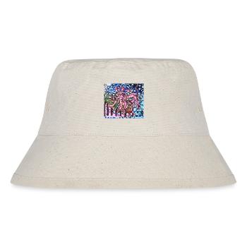 Rosa Elefant "Love" - Stanley/Stella recycelter Bucket Hat - Naturweiß - Vorne