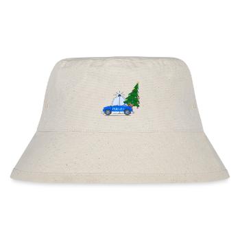 Polizeiauto Weihnachten Weihnachtsbaum Blau - Stanley/Stella recycelter Bucket Hat - Naturweiß - Vorne
