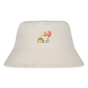 Cat Kid Celebrating Birthday - Stanley/Stella recycelter Bucket Hat - Naturweiß - Vorne