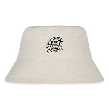 Vom Glauben inspiriertes Kreuz- und Liebesdesign - Stanley/Stella recycelter Bucket Hat - Naturweiß - Vorne