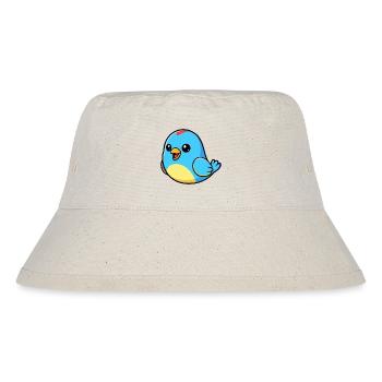 Fröhlicher Blauer Vogel Cartoon - Stanley/Stella recycelter Bucket Hat - Naturweiß - Vorne
