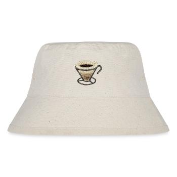 Bestickter Kaffeefilter – Kaffeenerd (gedruckt) - Stanley/Stella recycelter Bucket Hat - Naturweiß - Vorne