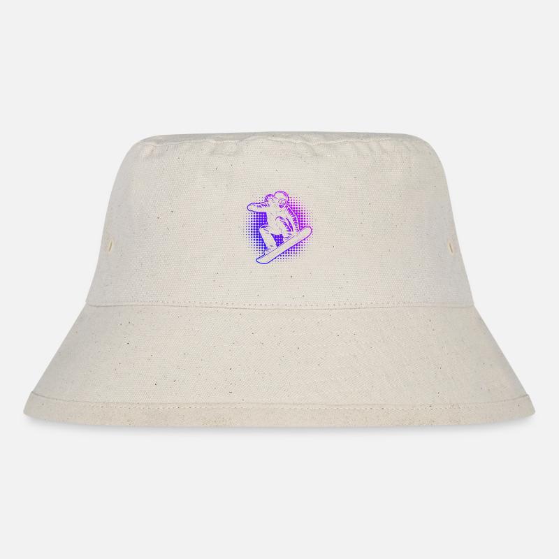 Neon Snowboarder Retro Vaporwave - Stanley/Stella Recycled Bucket Hat - natural
