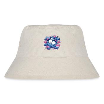 Mondtraum Häschen auf Wolkenherz - Stanley/Stella recycelter Bucket Hat - Naturweiß - Vorne