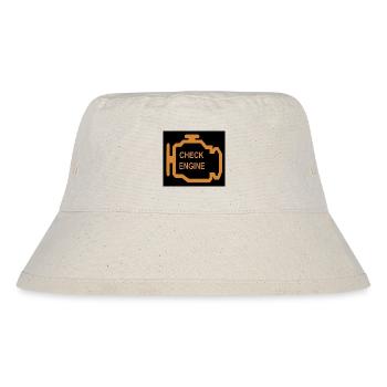 Check Engine Icon in Orange - Stanley/Stella Recycled Bucket Hat - natural - Front
