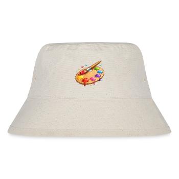 Color palette with brush illustration - Stanley/Stella Recycled Bucket Hat - natural - Front
