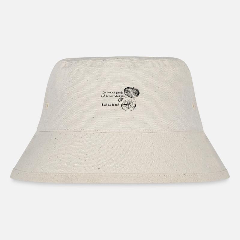 Kompass mit einem witzigen Text - Stanley/Stella recycelter Bucket Hat - Naturweiß
