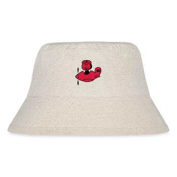 Red Airplane, Two-Color Design - Stanley/Stella Recycled Bucket Hat - natural - Front