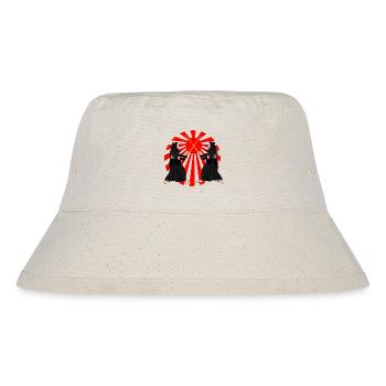Kendo two Kendoka in fighting mode with red sun - Stanley/Stella Recycled Bucket Hat - natural - Front