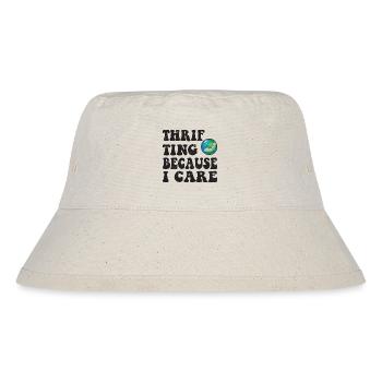 Thrifting. Because I care. - Stanley/Stella recycelter Bucket Hat - Naturweiß - Vorne