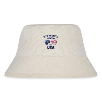 My favorite pronouns are USA - Stanley/Stella Recycled Bucket Hat - natural - Front