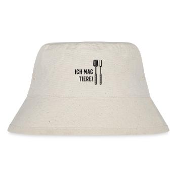 Ich Mag Tiere! (Grillbesteck / Black) - Stanley/Stella recycelter Bucket Hat - Naturweiß - Vorne