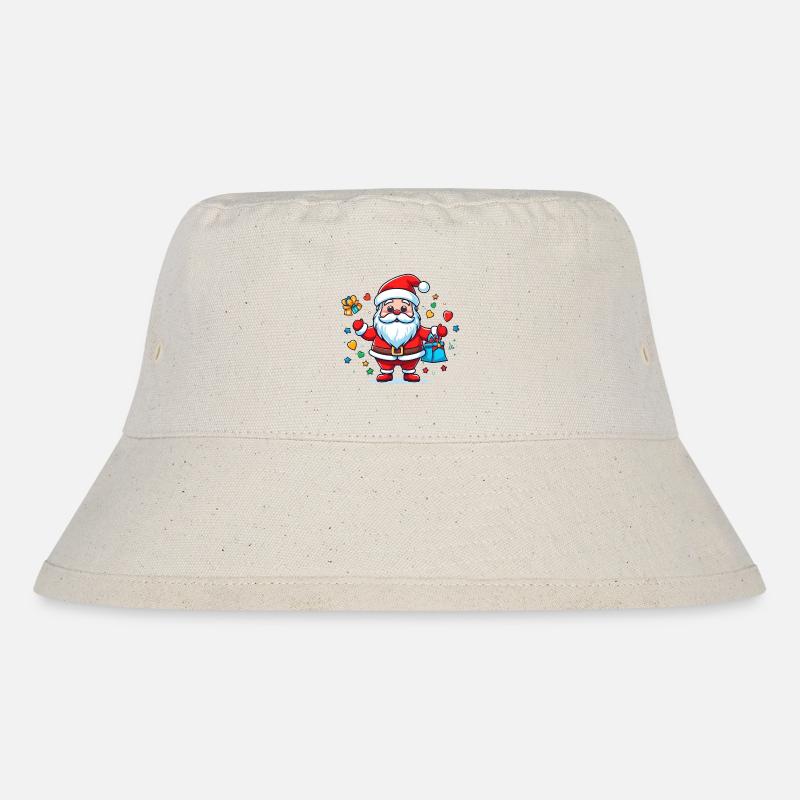 Daumen hoch Weihnachtsmann - Stanley/Stella recycelter Bucket Hat - Naturweiß