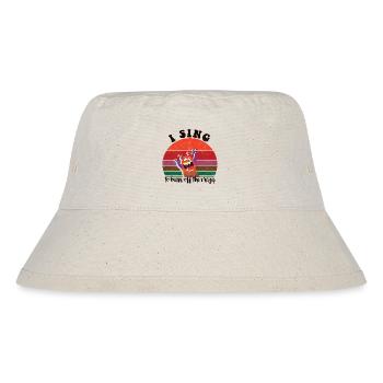 sing burn off crazy retro sunset dark copy - Stanley/Stella Recycled Bucket Hat - natural - Front