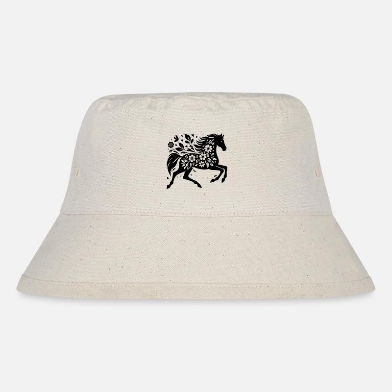 Fleurs De Silhouette De Cheval - Bob recyclé Stanley/Stella - blanc naturel
