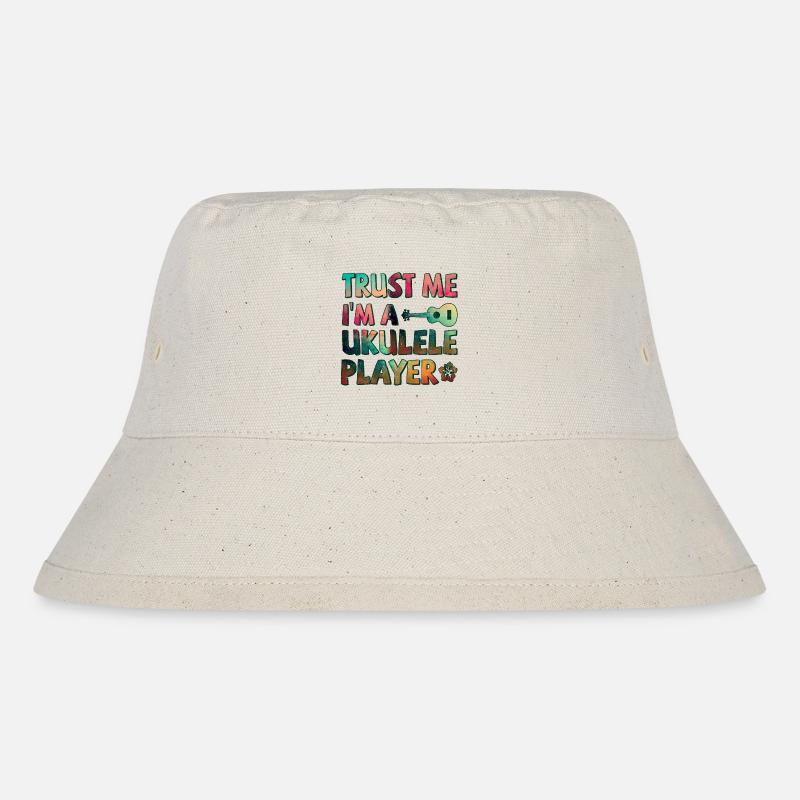 Trust me I’m a Ukulele player - Stanley/Stella recycelter Bucket Hat - Naturweiß