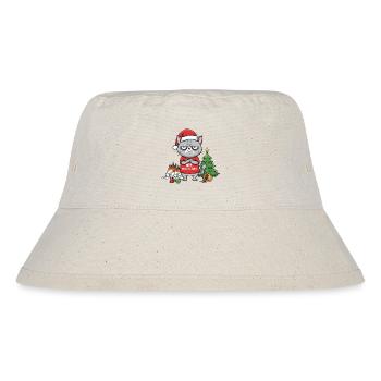 Grim Christmas cat refuses Santa - Stanley/Stella Recycled Bucket Hat - natural - Front