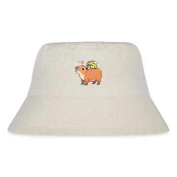 Capybara & Amor-Frosch – Süßes Valentinsmotiv - Stanley/Stella recycelter Bucket Hat - Naturweiß - Vorne