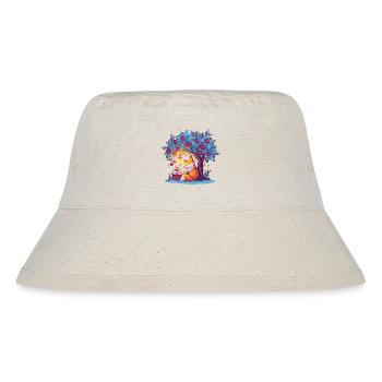 Kirschenbaum-Fuchs bei Laterne - Stanley/Stella recycelter Bucket Hat - Naturweiß - Vorne
