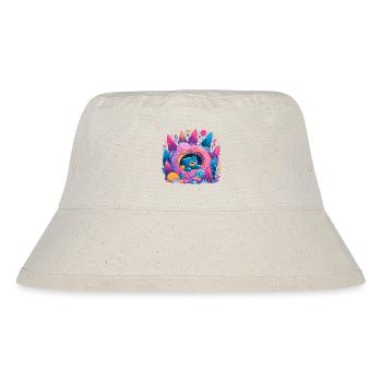 Bär im Donut-Traum Neonwald - Stanley/Stella recycelter Bucket Hat - Naturweiß - Vorne