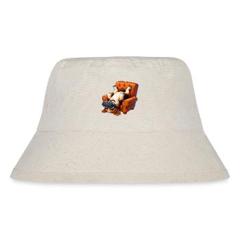 Dog with VR glasses in armchair - Stanley/Stella Recycled Bucket Hat - natural - Front