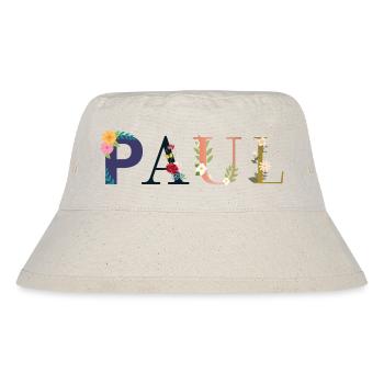 Le nom de PAUL est décoré de fleurs - Bob recyclé Stanley/Stella - blanc naturel - Devant