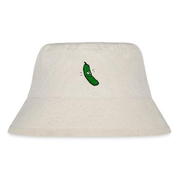 Grinsende Gurke Cartoon - Stanley/Stella recycelter Bucket Hat - Naturweiß - Vorne