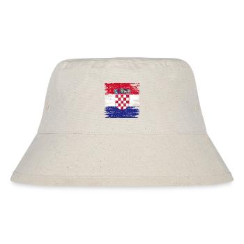 Authentisches kroatisches Flaggenwappen - Stanley/Stella recycelter Bucket Hat - Naturweiß - Vorne