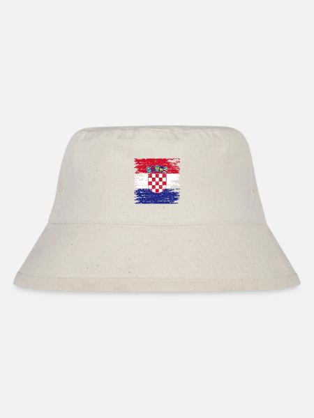 Authentisches kroatisches Flaggenwappen - Stanley/Stella recycelter Bucket Hat - Naturweiß