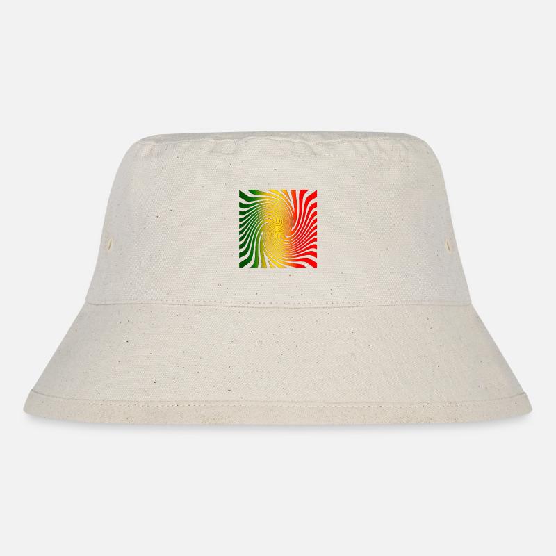 Psychodelisches Spiraldesign mit Regenbogenfarben - Stanley/Stella recycelter Bucket Hat - Naturweiß